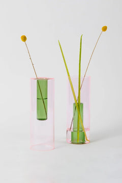 Vase réversible Rose-Vert GM | BLOCK DESIGN