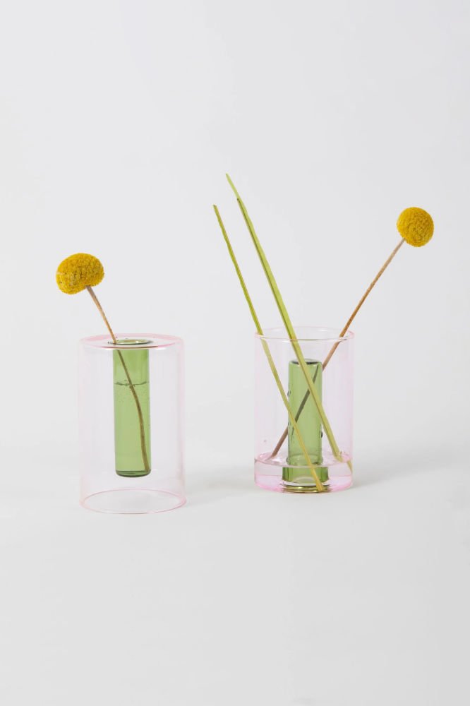 Vase réversible Rose-Vert PM | BLOCK DESIGN