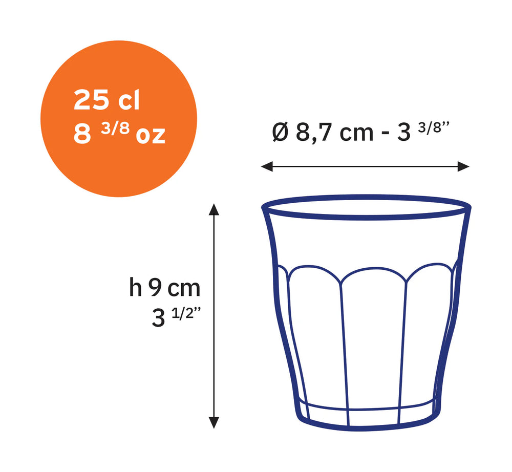 Set 4 Verres 25cL Picardie Gris | DURALEX