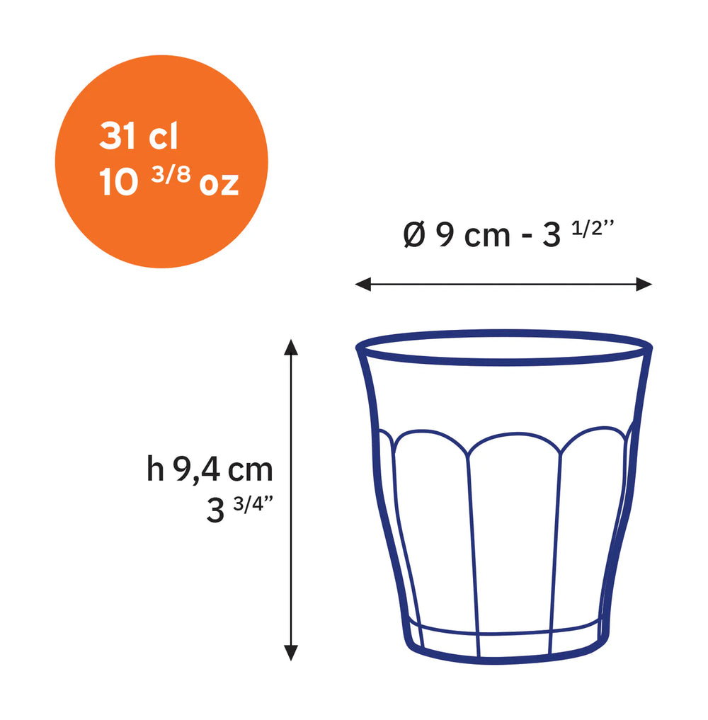 Set 4 Verres 31cL Picardie Bleu marine | DURALEX