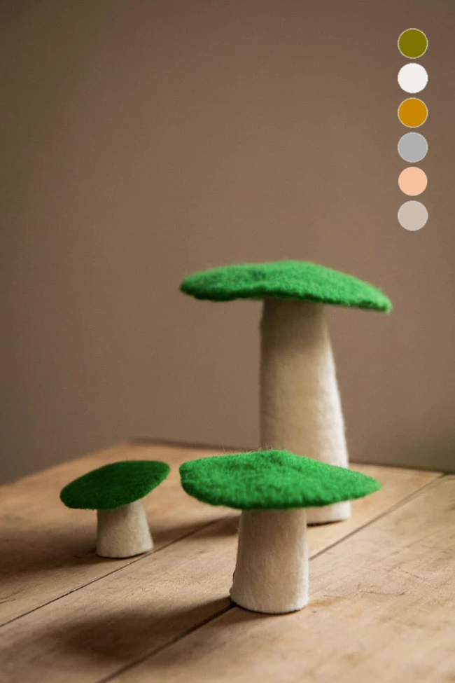 Champignon en laine feutrée L | MUSKHANE