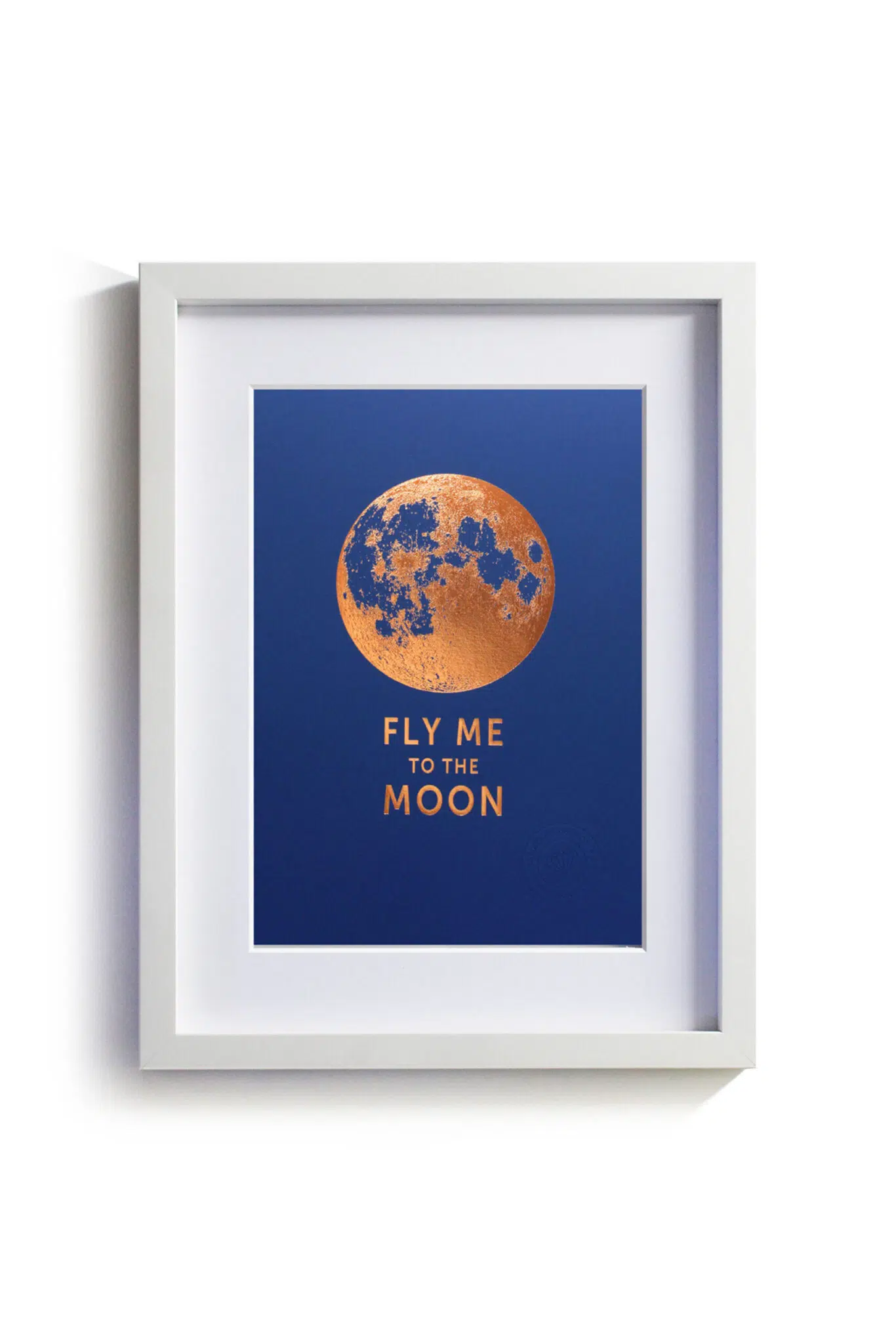 Affiche "Fly me to the Moon" bleu saphir