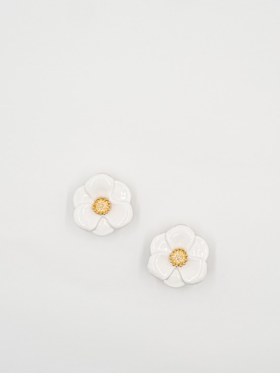 Puces d'oreilles Fleur blanche | NACH