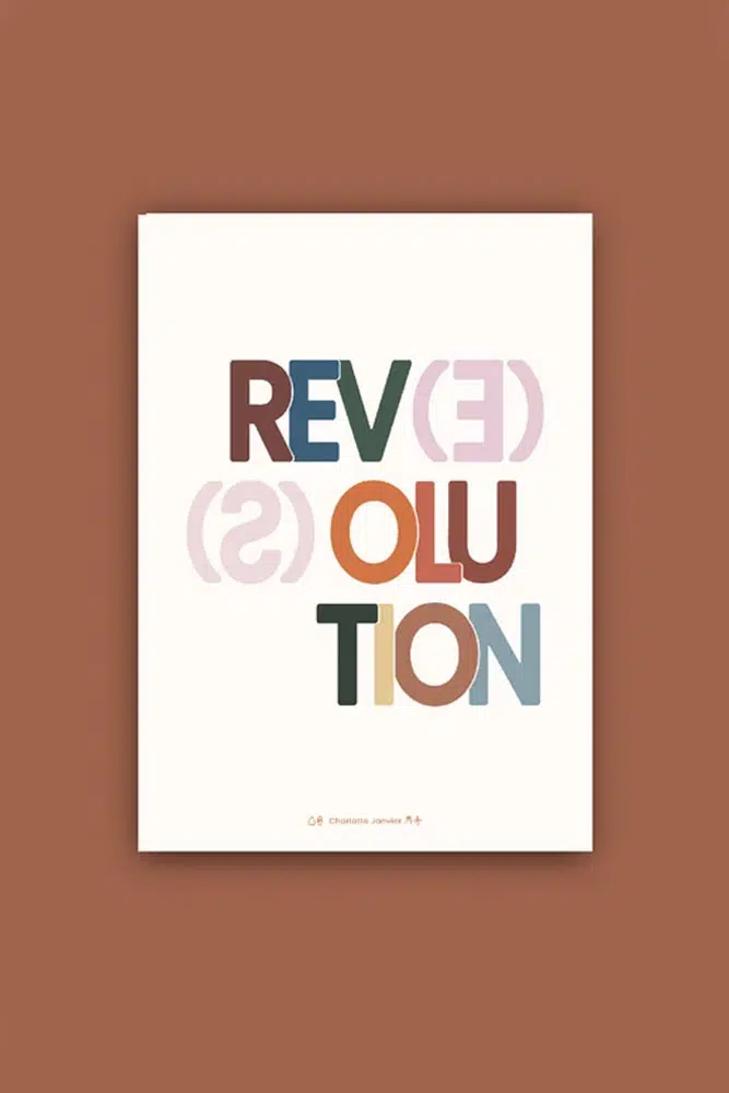 Affiche 'Rev(e)(s)olution' Multicolore A4 | CHARLOTTE JANVIER