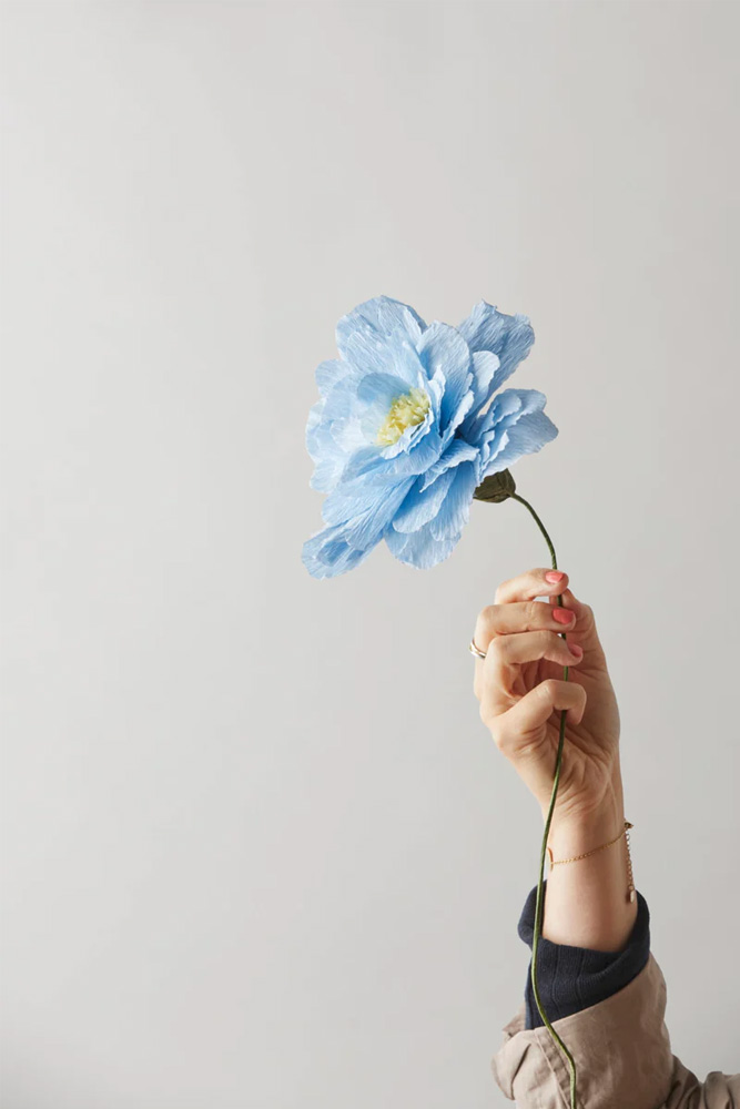 Fleur en papier Pivoine Bleu | STUDIO ABOUT