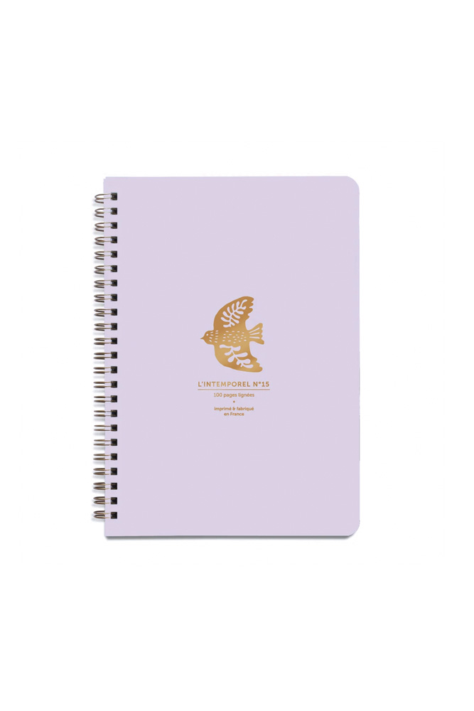 Cahier à spirales 'Oiseau' Lilas | LES ÉDITIONS DU PAON
