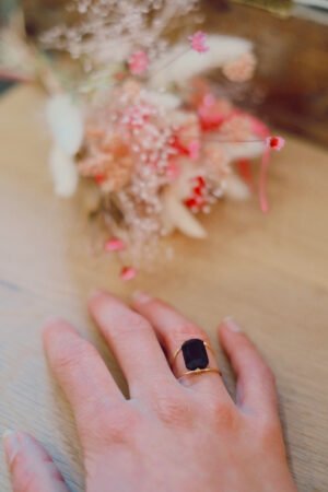 Bague 'Quartz' Noir | GEMMINI