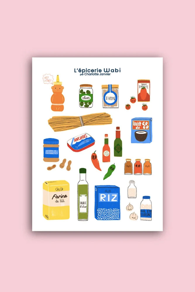 Affiche 'L'Épicerie WABI' A4 | CHARLOTTE JANVIER