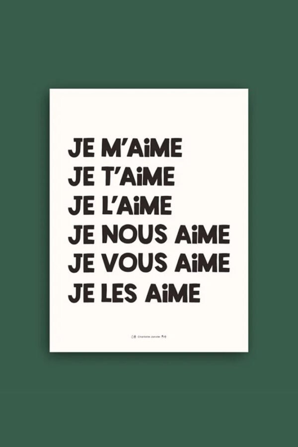 Affiche 'Je m'aime' Noir A4 | CHARLOTTE JANVIER