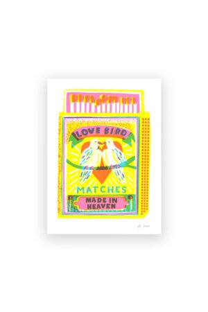 Affiche Risographie 'Love Birds' A4 | THE PRINTED PEANUT