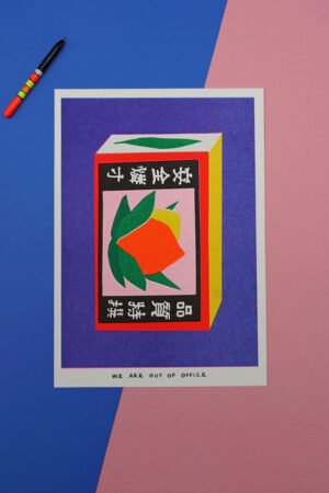 Affiche risographie 'Boite d'allumettes japonaise' | WE ARE OUT OF OFFICE