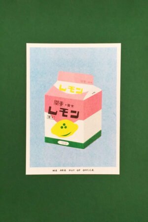 Affiche risographie 'Brique lait citronné' | WE ARE OUT OF OFFICE