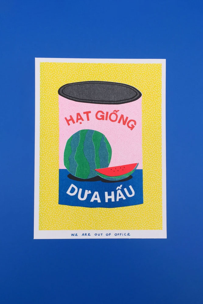 Affiche risographie 'Conserve Pastèque' | WE ARE OUT OF OFFICE