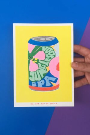 Affiche risographie 'Canette Jungle Soda' | WE ARE OUT OF OFFICE