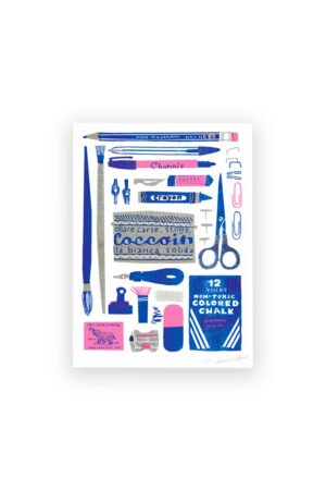Affiche Risographie 'Collection de papeterie' A3 | THE PRINTED PEANUT