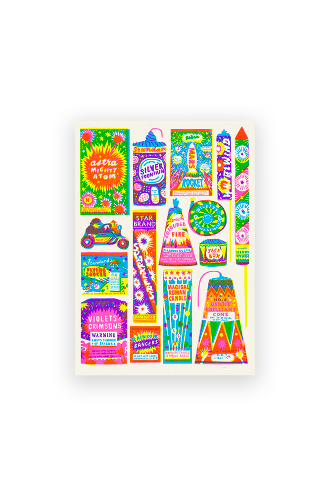 Affiche Risographie 'Fireworks' A3 | THE PRINTED PEANUT