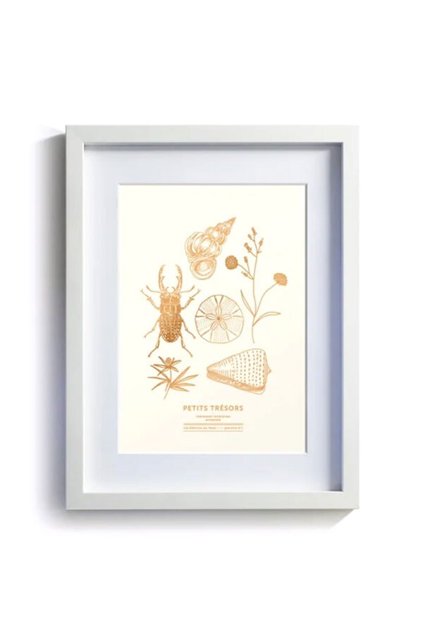 Affichette 'Petits Trésors' blanc rosé