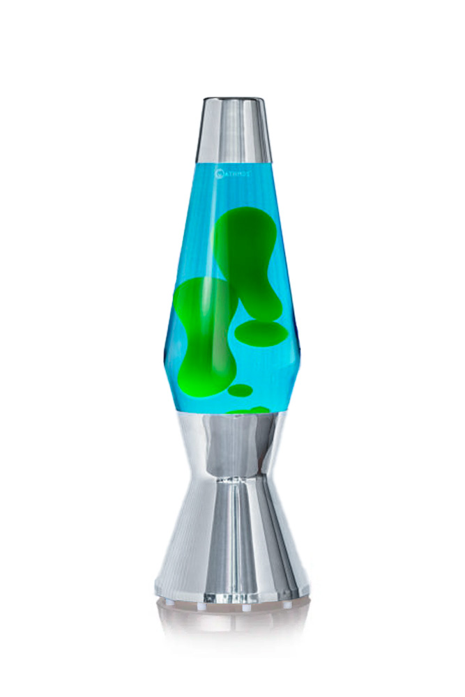 Lampe à lave 'Astro' Argentée Bleu-Vert | MATHMOS