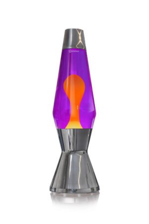 Lampe à lave 'Astro' Argentée Violet-Orange | MATHMOS