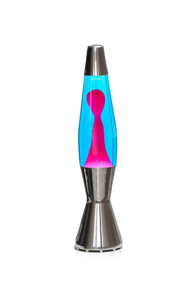 Lampe à lave 'Baby' Argentée Bleu-Rose | MATHMOS