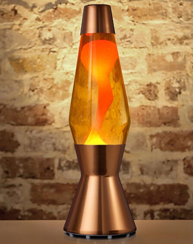Lampe à lave 'Astro' Cuivrée Jaune-Orange | MATHMOS