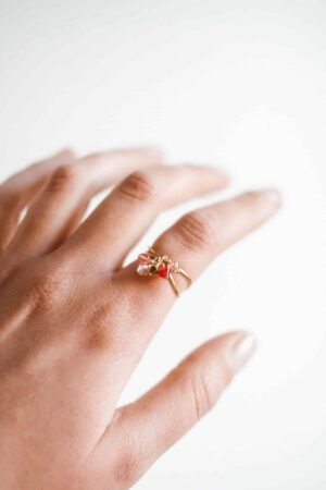 Bague 'Houppette' Peach | GEMMINI