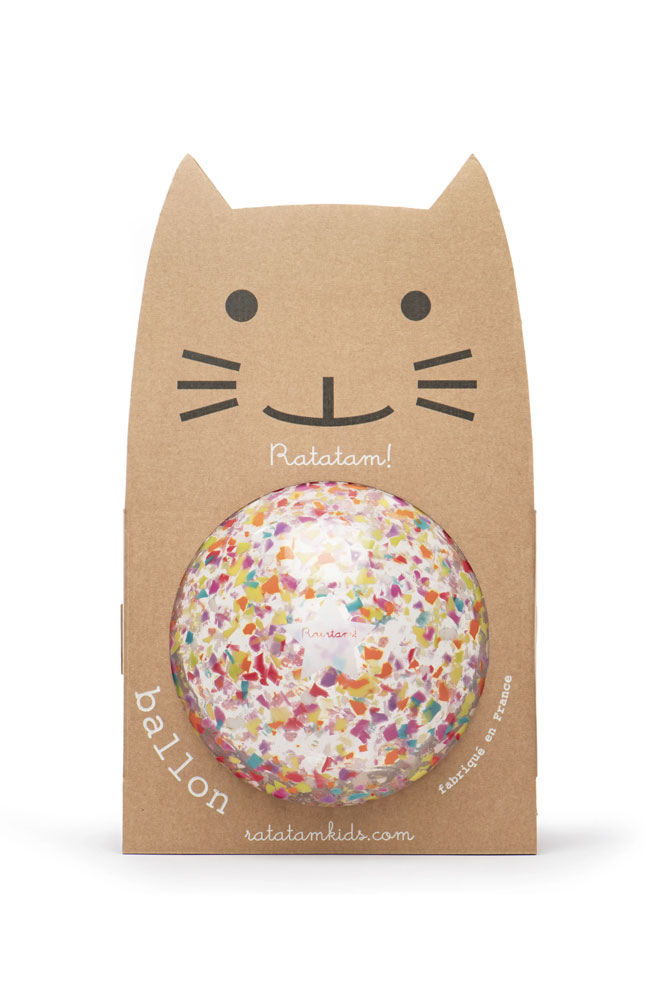 Grand ballon Chat Confetti Multicolore 22cm
