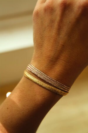 Bracelet duo 'Combo' Ania peach pink + Mini arrow peach | MAAŸAZ