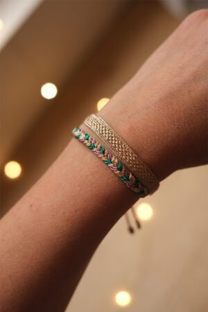 Bracelet duo 'Combo' Eya Tiffany blue + Izy RG | MAAŸAZ
