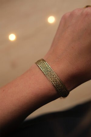 Bracelet simple 'Izy' Gold Khaki | MAAŸAZ