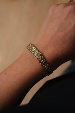 Bracelet simple 'Lines' Rose Gold Yellow Slate | MAAŸAZ