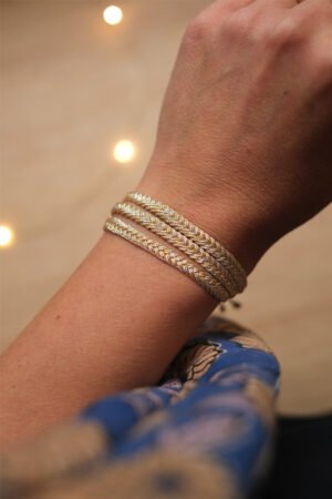 Bracelet trio 'Maxi Eya' Gold & Silver | MAAŸAZ