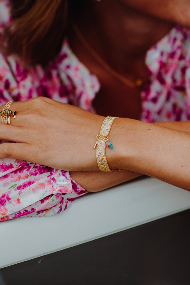 Bracelet 'Twistband' Orange Guêpier | NACH BIJOUX