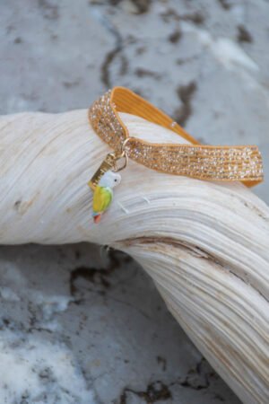 Bracelet 'Twistband' Orange Perroquet blanc & vert | NACH BIJOUX