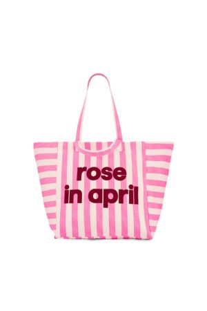 Sac cabas 'Elisa' Rayures Rose fluo spécial Birthday