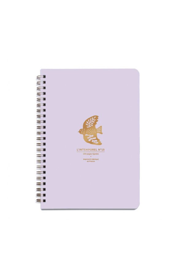 Cahier à spirales 'Oiseau' Lilas