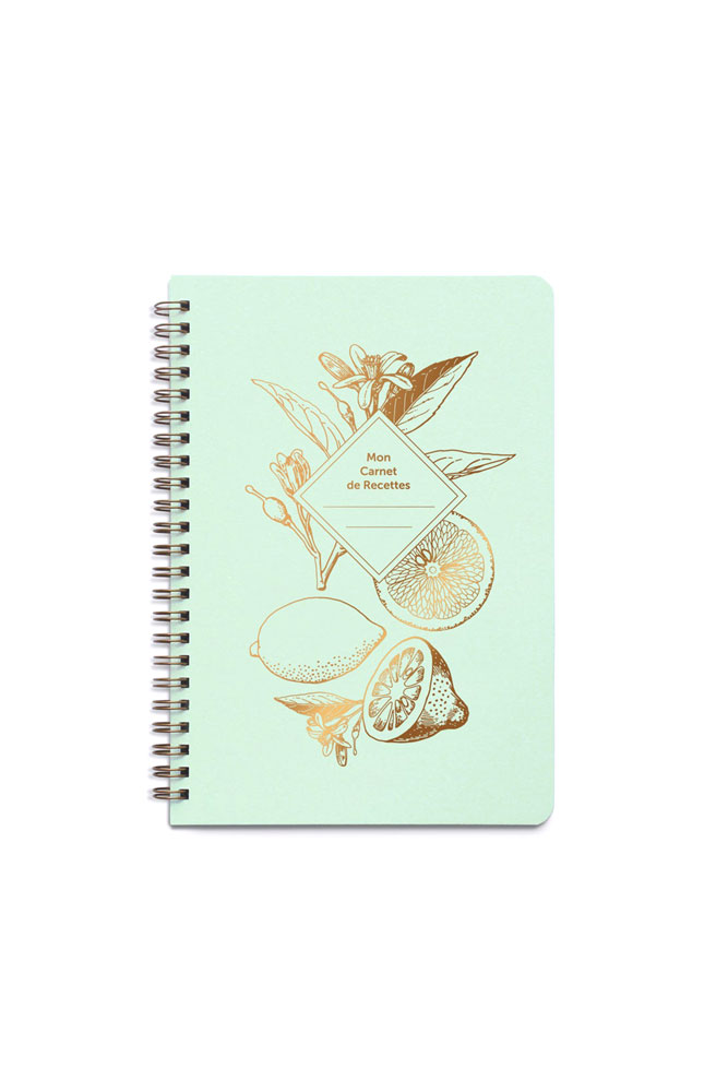 Cahier de recettes "Lemonade" vert d'eau