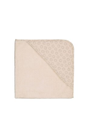 Cape de bain bébé 'Colette' Coeur pointillé Greige