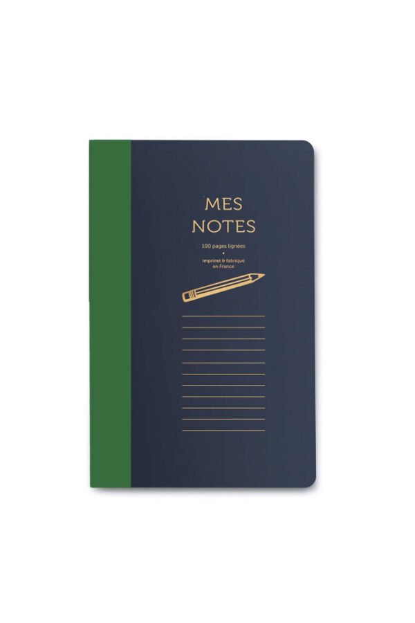 Cahier 'Bi-goûts' Vert et Bleu marine
