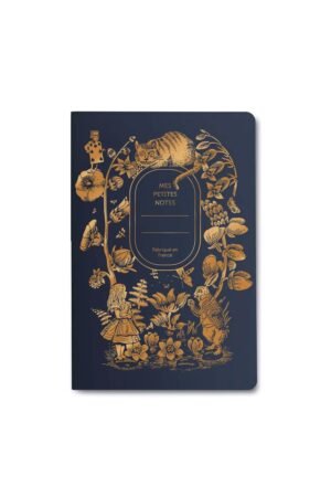 Carnet dos carré 'Wonderland' bleu | LES ÉDITIONS DU PAON