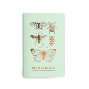 Carnet cousu "Papillons & cie" vert d'eau