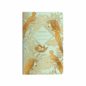 Carnet cousu "Paradis tropical" vert d'eau