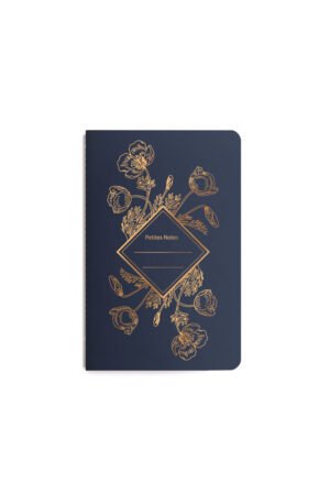 Carnet cousu "Poppy" bleu marine