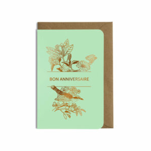 Carte "Anniversaire" vert menthe