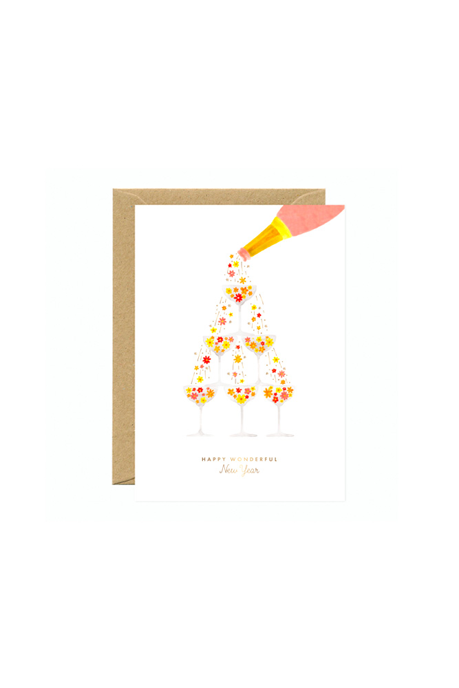 Carte 'Gold NY flower champagne'