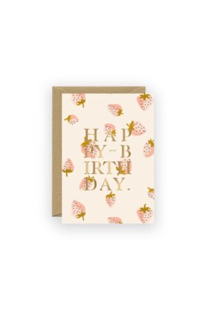Carte 'Gold Strawberries Birthday'