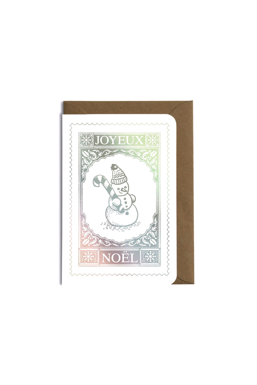 Carte "Joyeux Noël" blanche
