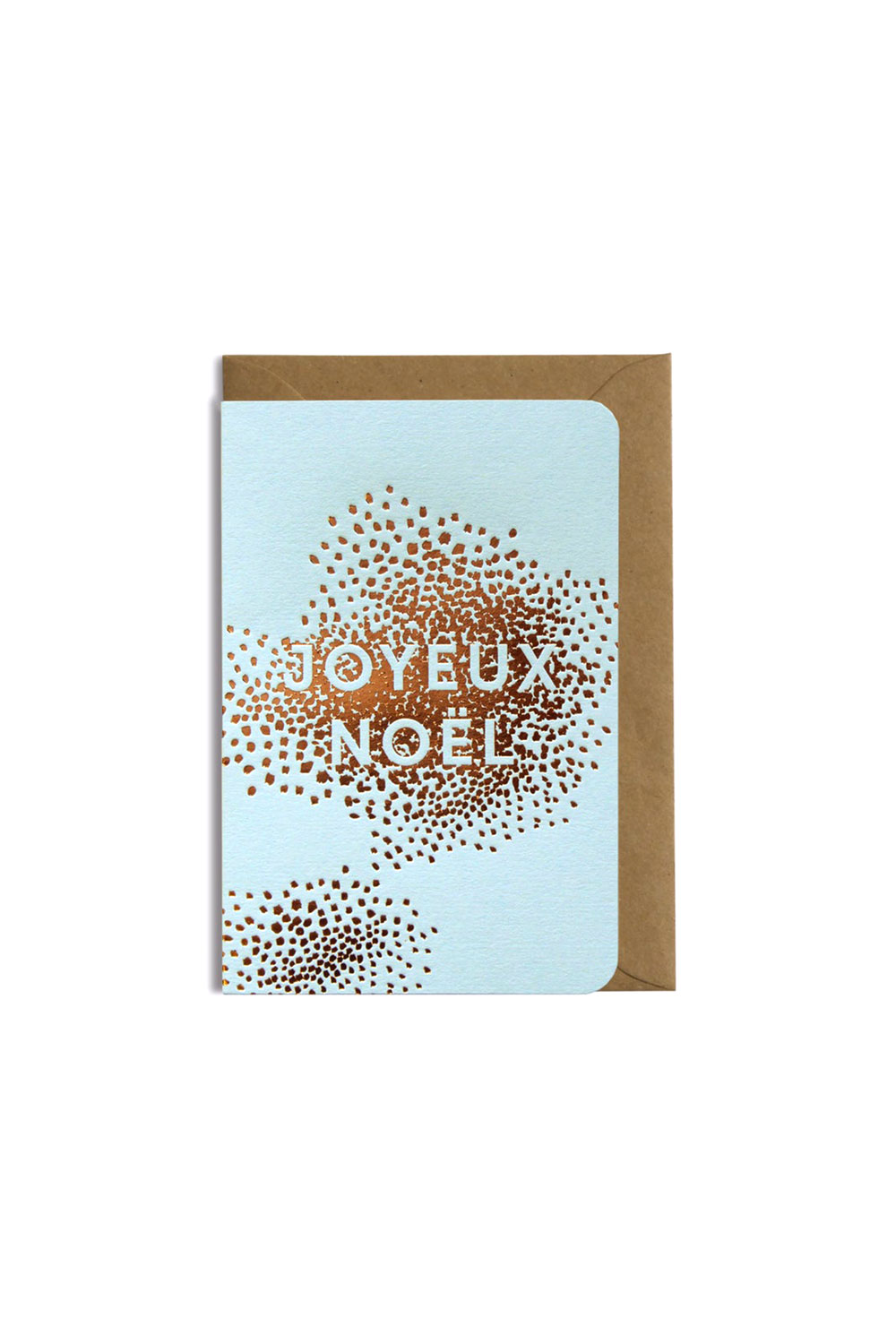 Carte "Joyeux Noël" bleu pastel