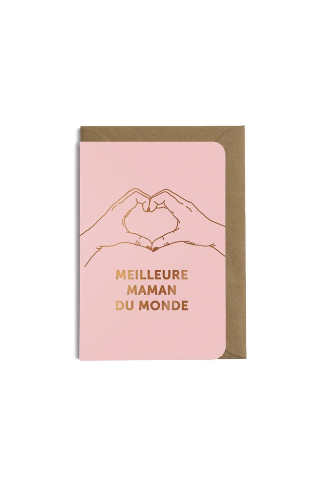 Carte "Meilleure maman du monde" rose
