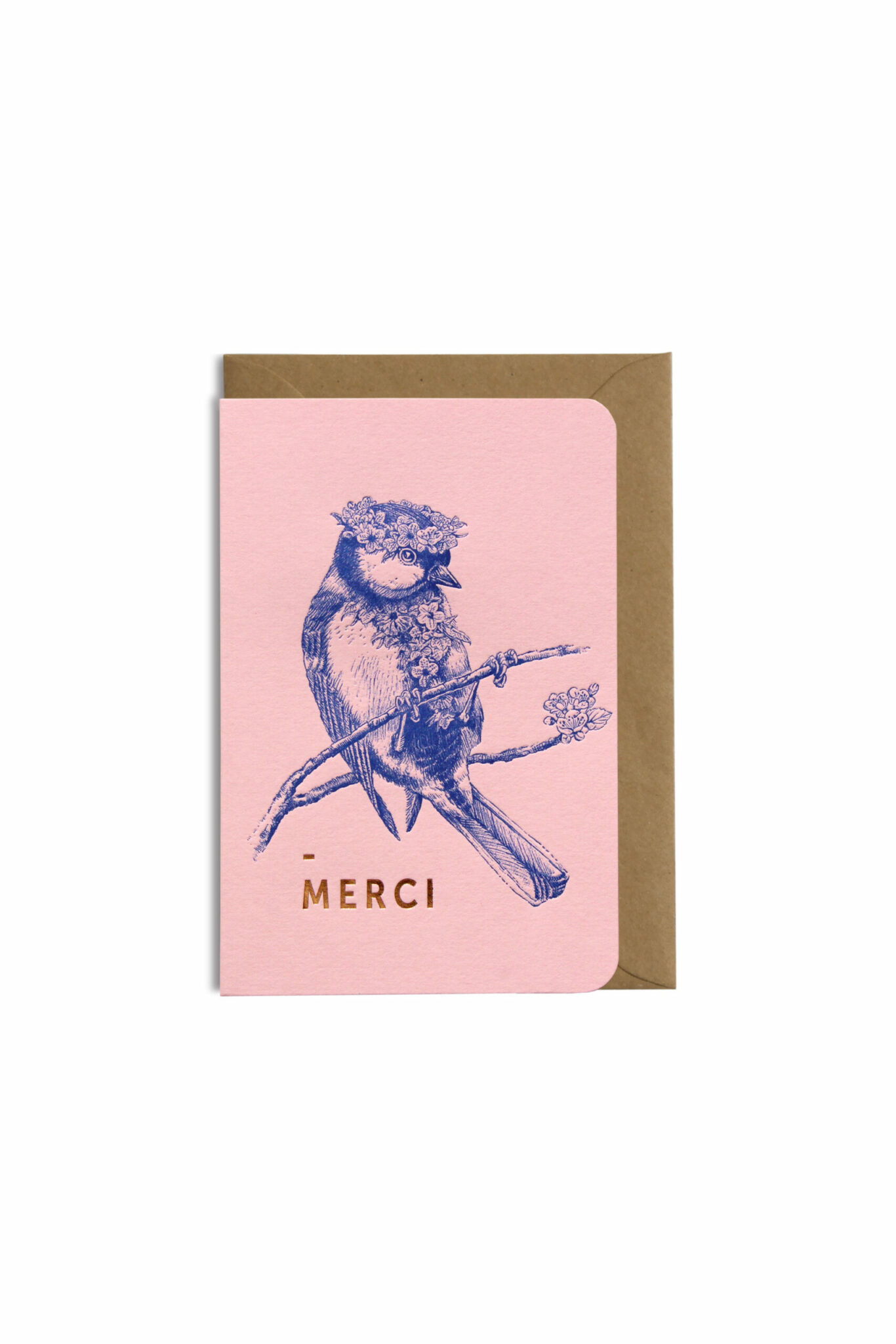 Carte "Merci" rose